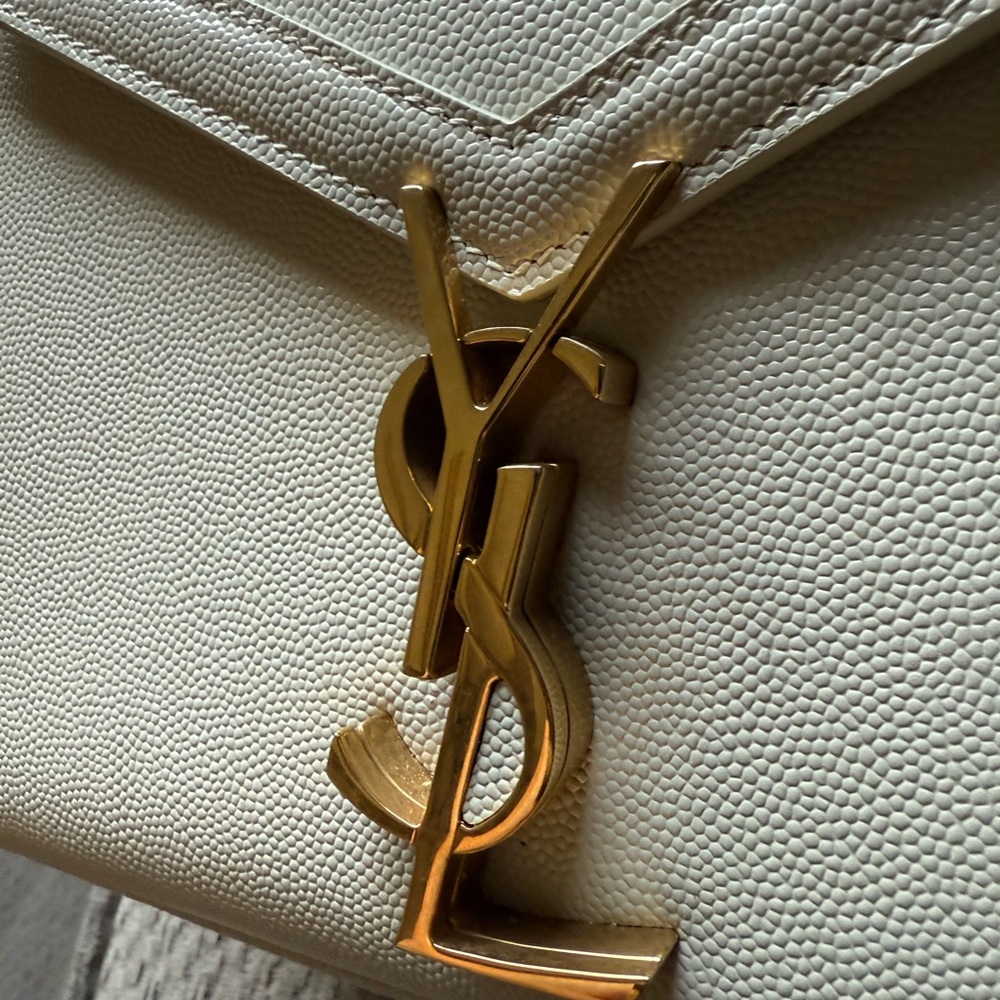 YSL CASSANDRA MINI TOP HANDLE BAG - Beige Leather - Picture 3 of 12